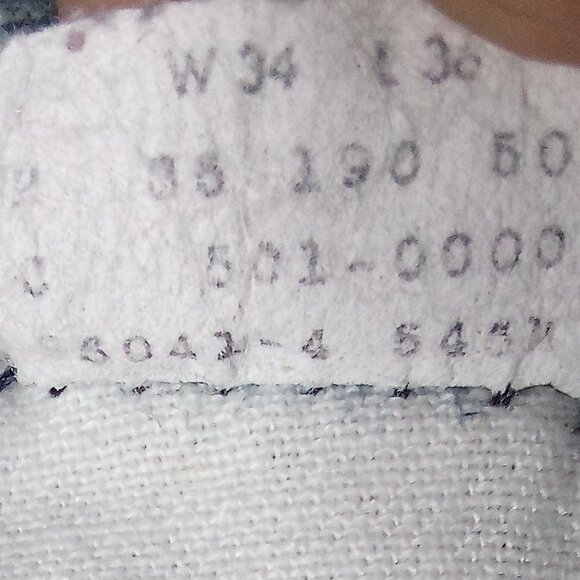 Vintage 80s Levi's 501 Preshrunk Denim Blue Jeans 34x36 - Picture 9 of 10